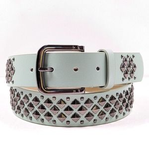Metal Studded Vegan Leather Belt Unisex Y2K Goth Punk Rock Grunge Size Large